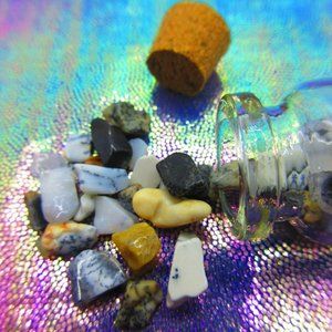 Mixed Opal Gemstone Chips In A Bottle Embellishments Natural Semi Precious